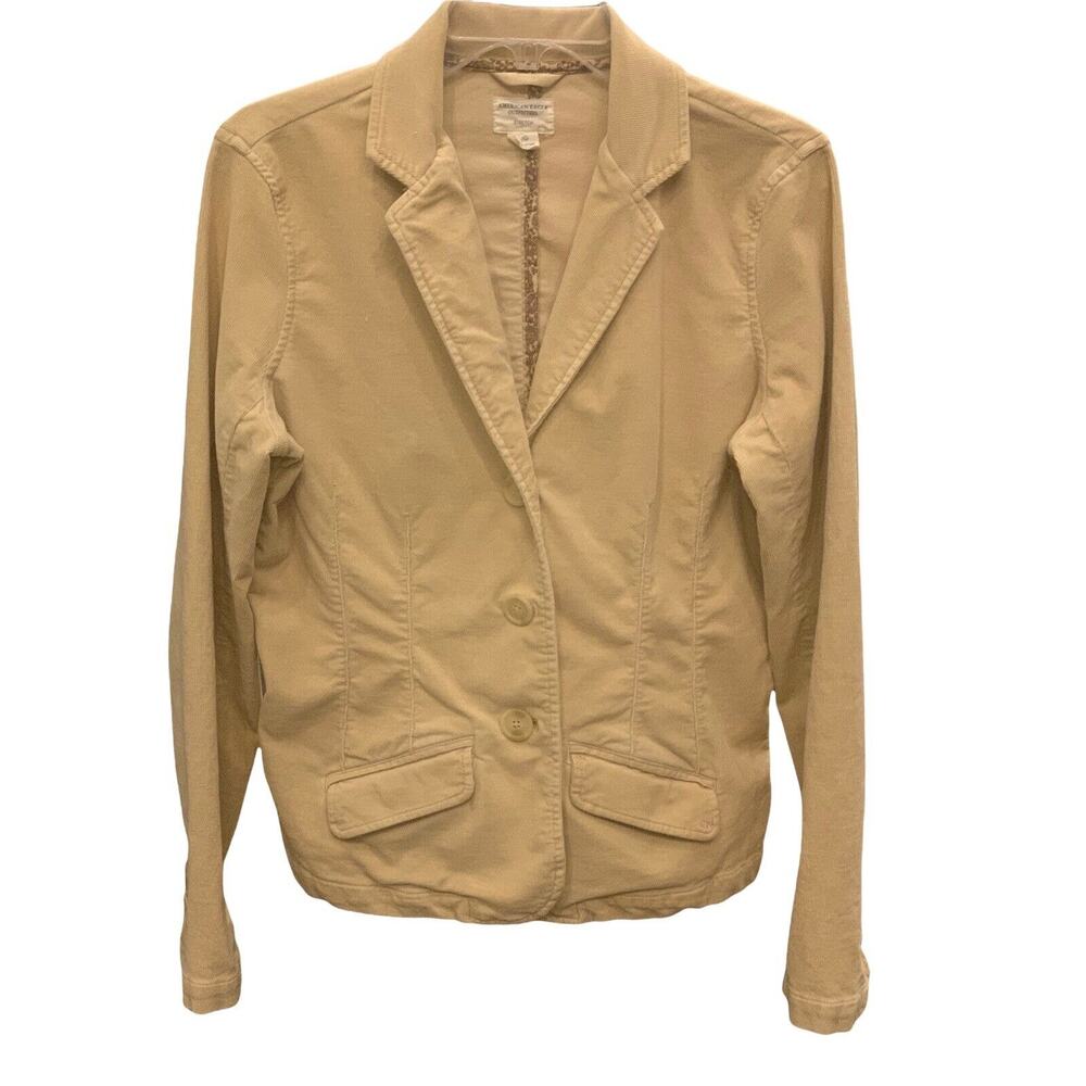 American Eagle Outfitters Tan Corduroy Casual Pockets Blazer Jacket Size Medium